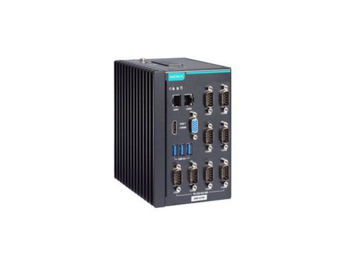 Moxa DRP-A100-E2-6C-T - DIN-rail type, Atom x6211E, 8GB DDR4, COMx8, LANx2, USB 3.0x3, VGA+HDMI, 12/24 VDC by MOXA