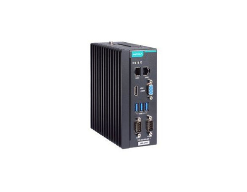 Moxa DRP-A100-E4-T - DIN-rail type, Atom x6425E, 8GB DDR4, COMx2, LANx2, USB 3.0x3, VGA+HDMI, 12/24 VDC by MOXA